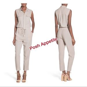 HUDSON “Everly” Crop sleeveless utility jumpsuit